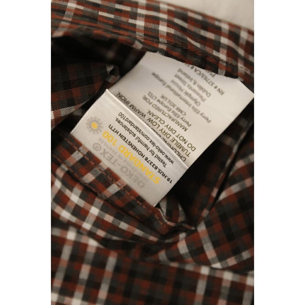 Perry Ellis Rust Print Button Down Shirt - Picture 8 of 9